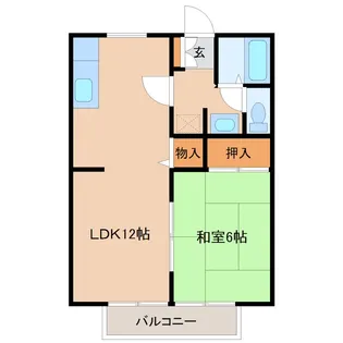 サンライフ・ロコB【1階】の間取り