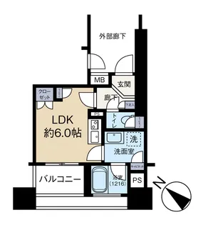 クレッセント東京ビュータワー【12階】の間取り