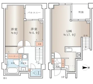 オープンレジデンス高輪台【2階】の間取り