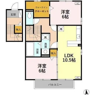 セジュール ハッピータウン【2階】の間取り