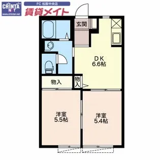 田村フラットI【2階】の間取り