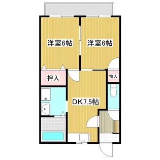 サンライズ東仙台【1階】の間取り