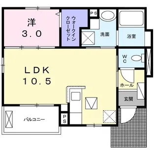 メゾン・リュヴィル【1階】の間取り