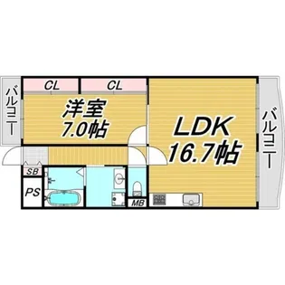 コンフォート谷町【7階】の間取り