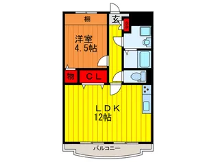 アンシャンテ高宮・高槻C棟【2階】の間取り