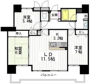ライオンズマンション上杉中央【13階】の間取り