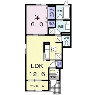 メルカインド【1階】の間取り