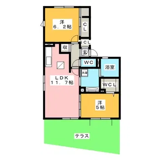 コルメゾン ボヌール【1階】の間取り