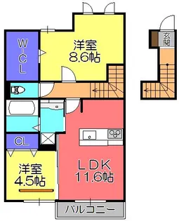 サウスウィンド【2階】の間取り
