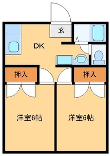 カシノキハイツ【2階】の間取り