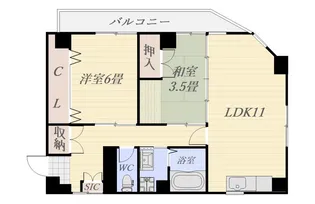 シティパレス幸栄【2階】の間取り