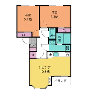 ベルクレスト【2階】の間取り
