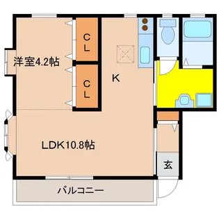 1LDKの間取り画像