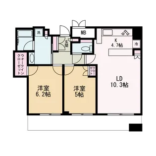 ジオグランデ梅田【13階】の間取り