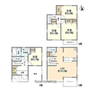 埼玉県川口市大字安行領根岸【一戸建】の間取り