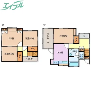 三重県名張市富貴ケ丘4番町【一戸建】の間取り
