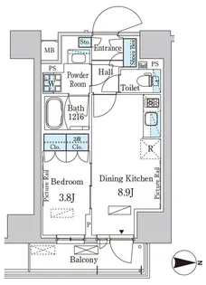 東京都台東区入谷2【マンション】の間取り