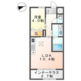 ボヌール西山【2階】の間取り