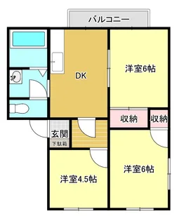 ファミール三津屋 202号【2階】の間取り