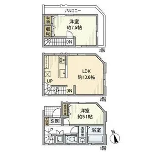 東京都新宿区高田馬場3【一戸建】の間取り