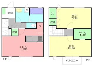 神奈川県茅ヶ崎市柳島海岸【一戸建】の間取り