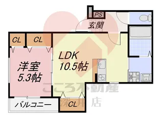 フジパレス百舌鳥八幡V番館【1階】の間取り