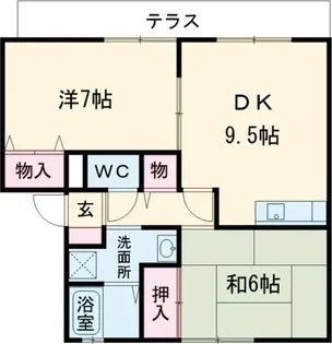 シャンピア平城【1階】の間取り