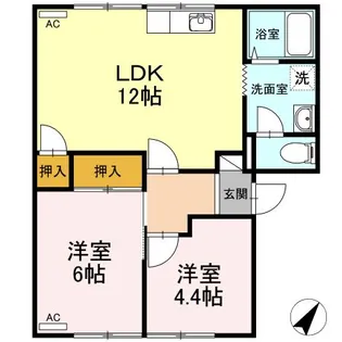 サンライズ富士 C棟【1階】の間取り