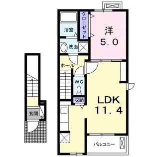 三重県名張市平尾【アパート】の間取り