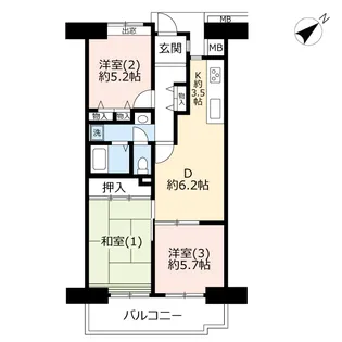 URプラザシティ相模大野【4階】の間取り