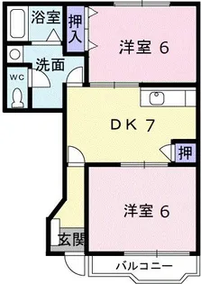 サニーパレスA【1階】の間取り