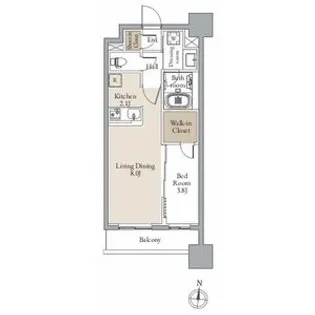 レジディア仙台北四番丁プレイス【13階】の間取り