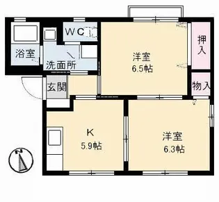 メゾンアムール A棟【1階】の間取り