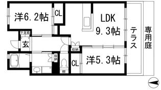 グリーンヒルズ仁川8号棟【1階】の間取り