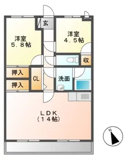 シャルムマスダIII【1階】の間取り