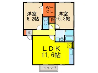 ウエストリバ-IIの間取り