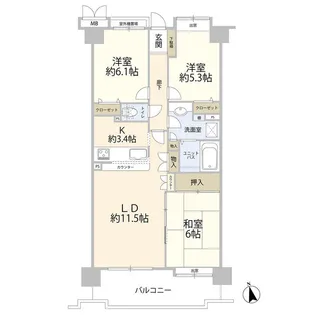 ローヤルガーデン立川けやき台(0005485)【6階】の間取り