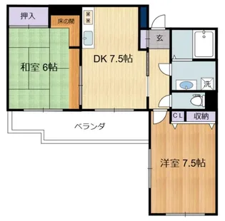フラット百合ヶ丘【4階】の間取り