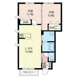 ファルファーラA【1階】の間取り