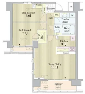 PRIME URBAN 東中野 COURT【1階】の間取り