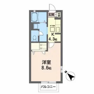 シャーメゾン北仙台【1階】の間取り