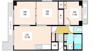 センチュリー本通【2階】の間取り