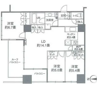 カスタリアタワー品川シーサイド【18階】の間取り