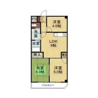 ヒルズ平和ヶ丘【5階】の間取り