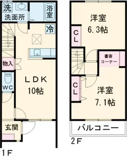 Emina Heights(エミーナ ハイツ) Bの間取り