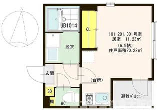 ハーモニーテラス東中島II【3階】の間取り