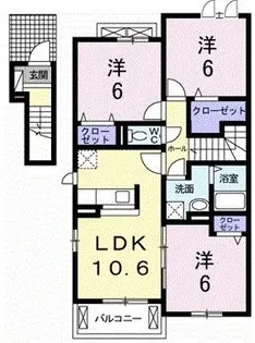 レクイアーレ72 C【2階】の間取り
