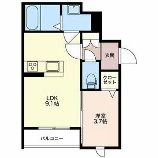 プレミアス古田刈【1階】の間取り