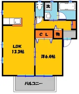 キラテック・リアン【1階】の間取り