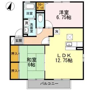 サン カルチェあいおい A【1階】の間取り